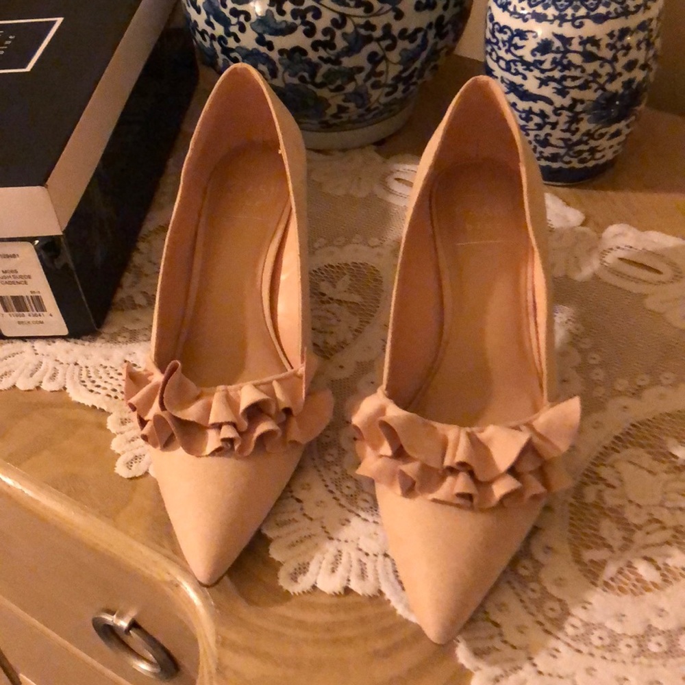 KAARI blue blush suede kitten heela
